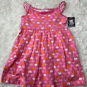 Gerber Girls Pink With Cute Hearts Cotton Dress with (5T) NWT!!!